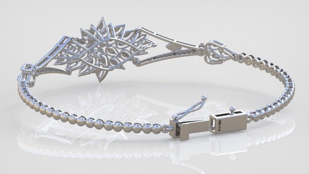 Exclusive Bracelet model 3D printable model 0045-14 3D print model_5