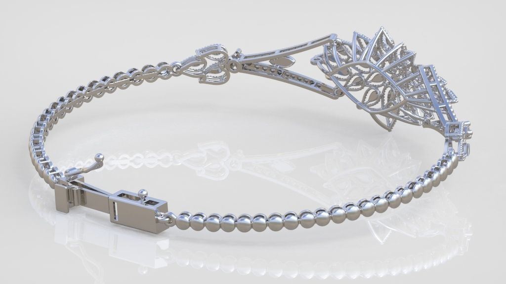 Exclusive Bracelet model 3D printable model 0045-14 3D print model_6