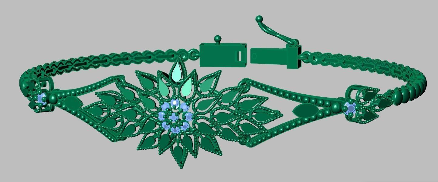 Exclusive Bracelet model 3D printable model 0045-14 3D print model_9
