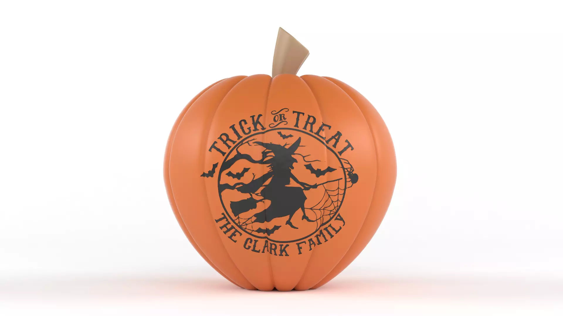 Halloween orange pumpkin with logo 3D model