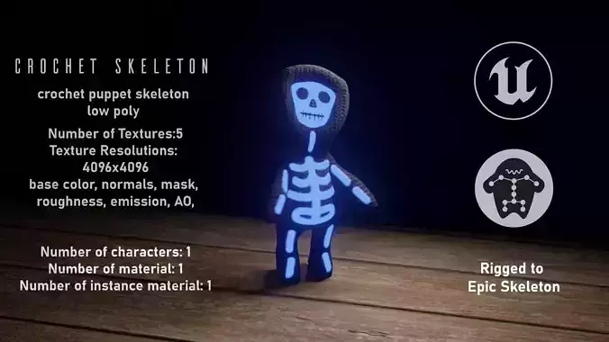 skeleton glow in toy Low-poly 3D model