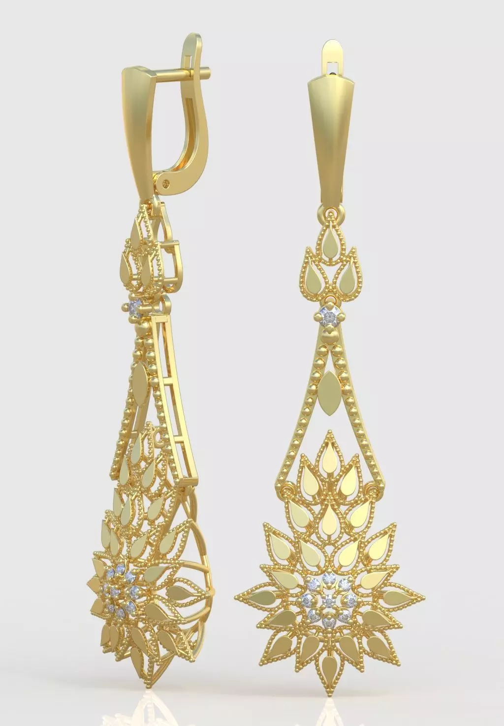 Earring 3D model 3D printable model 0196-12- 3D print model