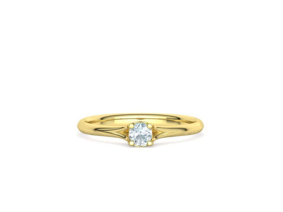 Aria Solitaire Promise Ring  with 20 pointer stone 3dmodel  3D print model_9