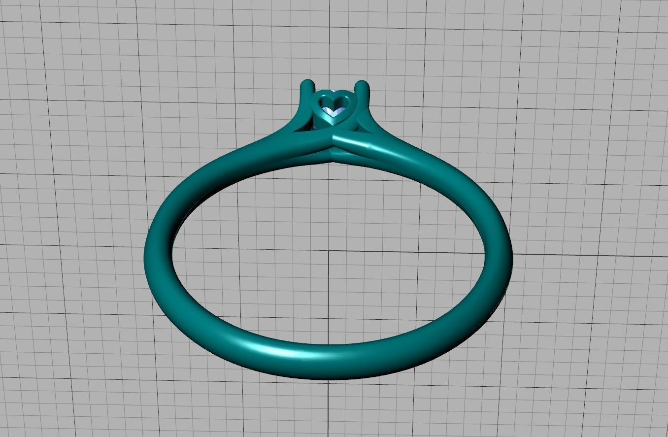 Aria Solitaire Promise Ring  with 20 pointer stone 3dmodel  3D print model_21