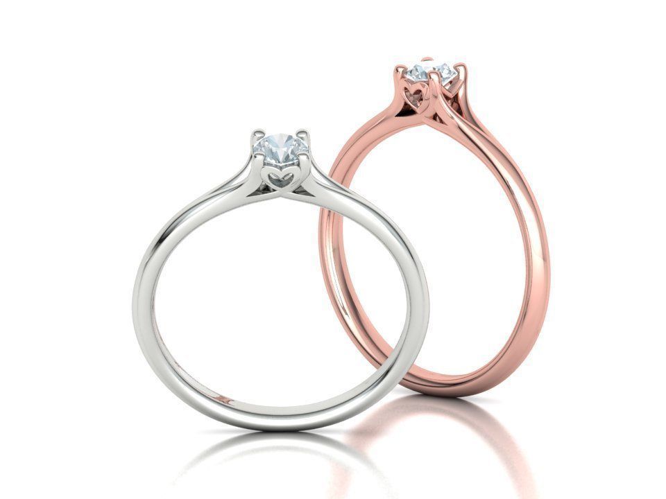 Aria Solitaire Promise Ring  with 20 pointer stone 3dmodel  3D print model_4