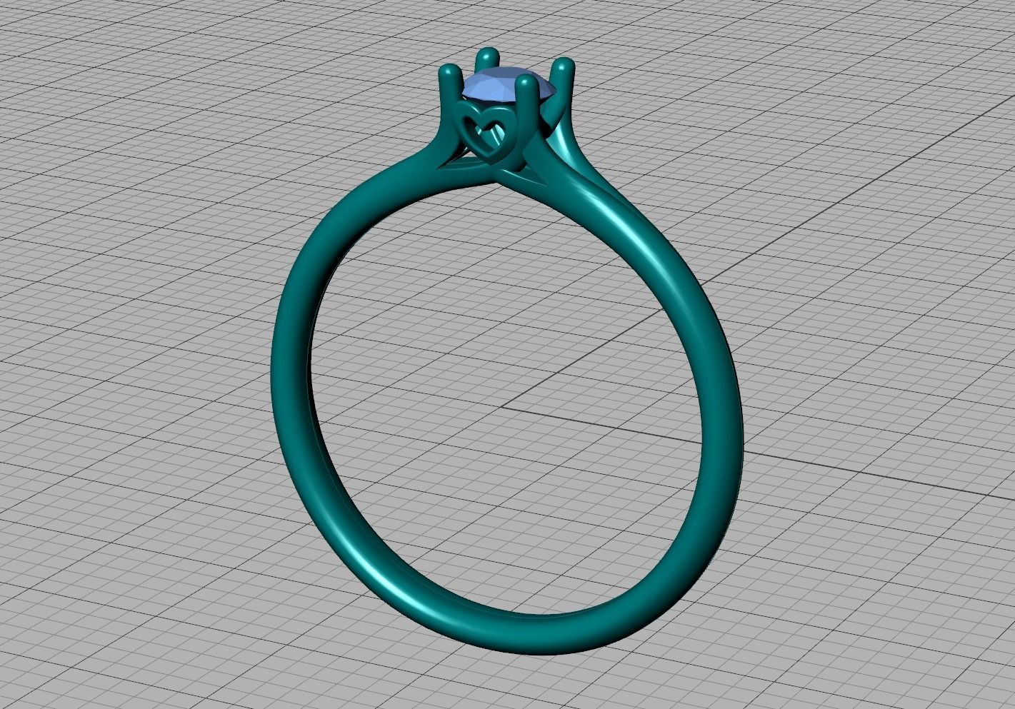 Aria Solitaire Promise Ring  with 20 pointer stone 3dmodel  3D print model_18