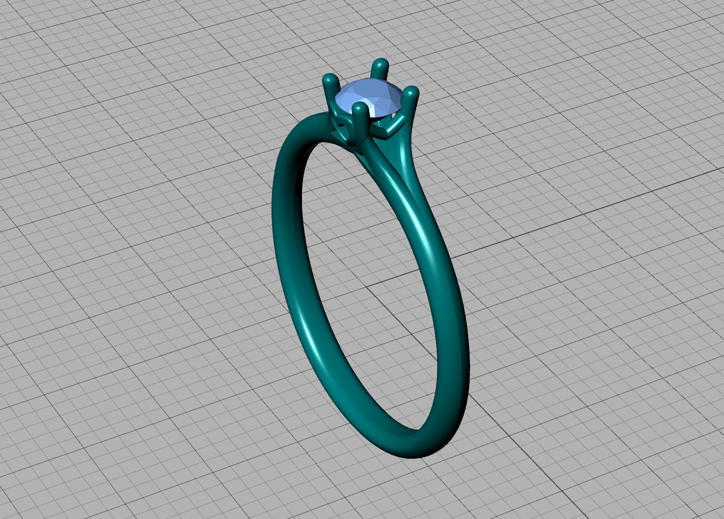 Aria Solitaire Promise Ring  with 20 pointer stone 3dmodel  3D print model_20