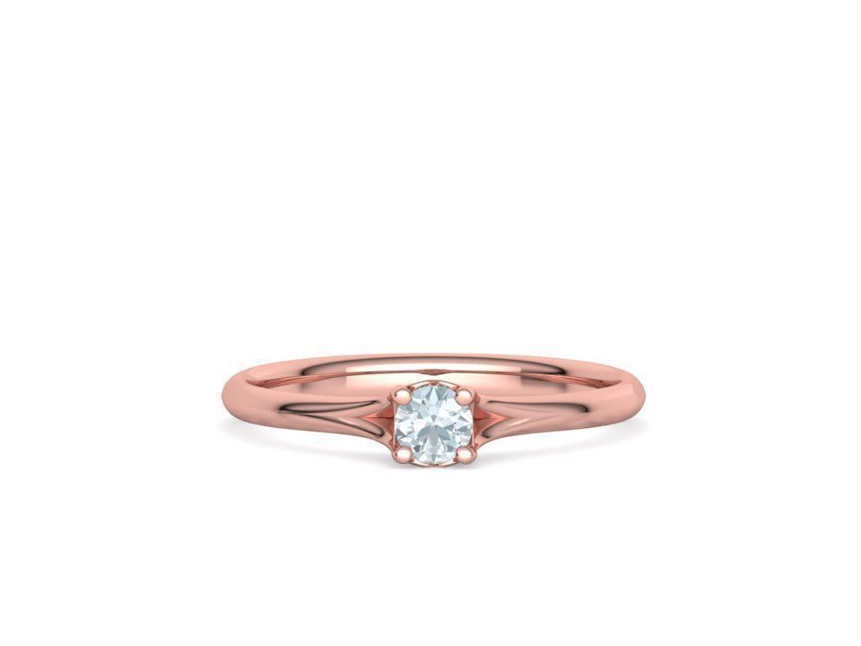 Aria Solitaire Promise Ring  with 20 pointer stone 3dmodel  3D print model_22