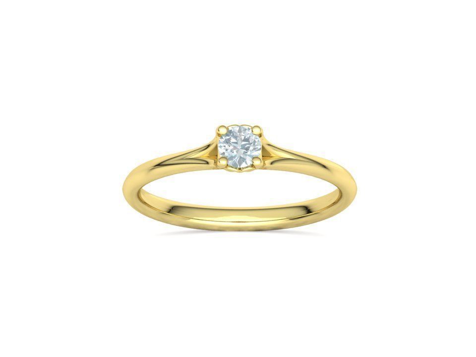 Aria Solitaire Promise Ring  with 20 pointer stone 3dmodel  3D print model_26