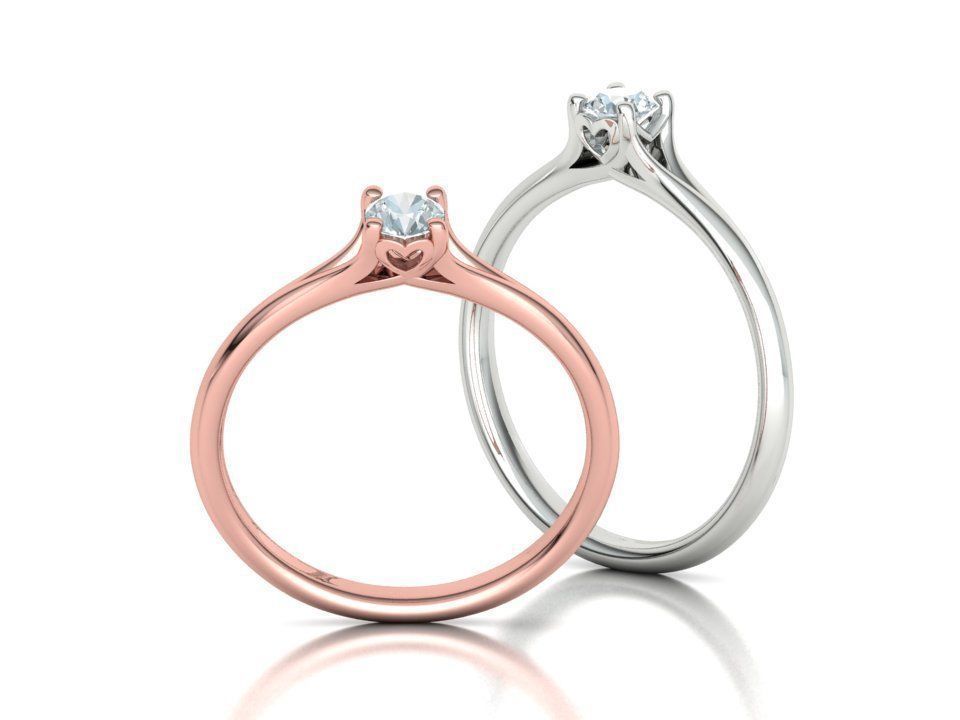Aria Solitaire Promise Ring  with 20 pointer stone 3dmodel  3D print model_3