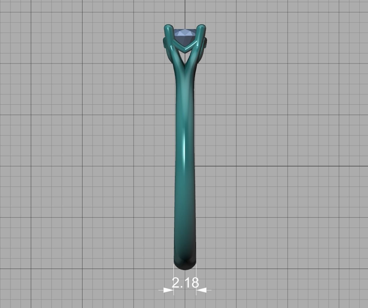 Aria Solitaire Promise Ring  with 20 pointer stone 3dmodel  3D print model_17