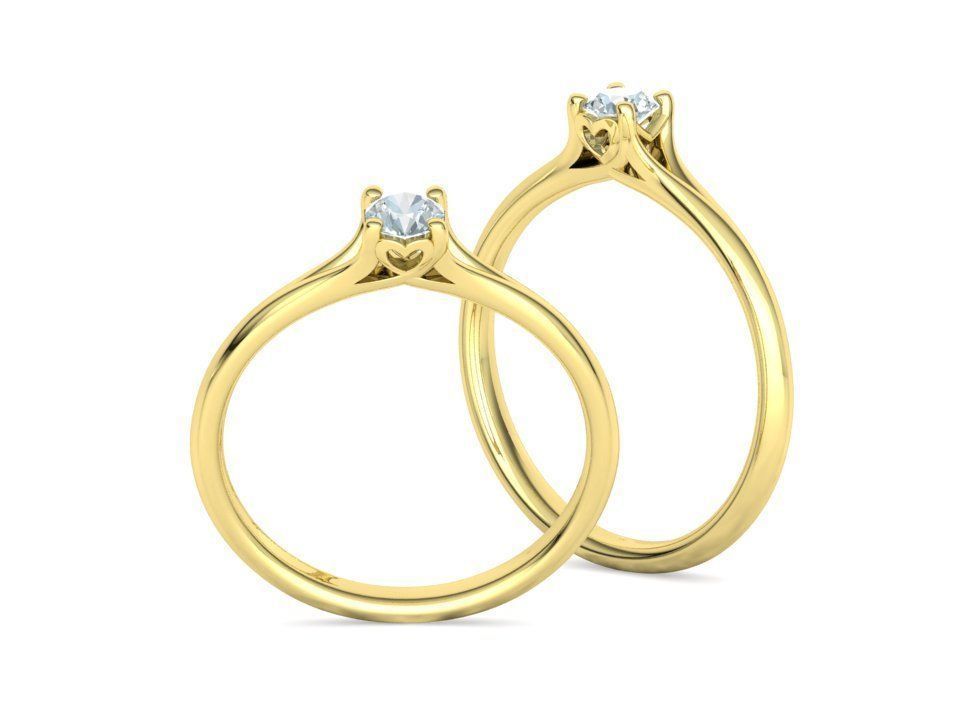 Aria Solitaire Promise Ring  with 20 pointer stone 3dmodel  3D print model_6