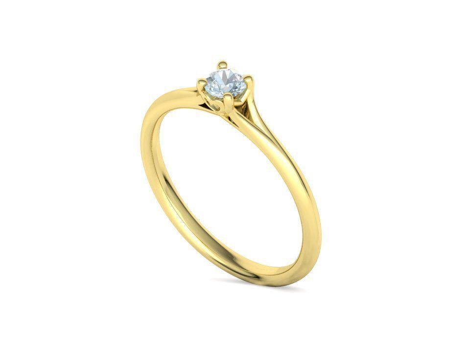 Aria Solitaire Promise Ring  with 20 pointer stone 3dmodel  3D print model_35