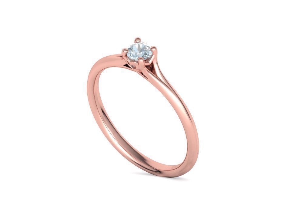 Aria Solitaire Promise Ring  with 20 pointer stone 3dmodel  3D print model_34