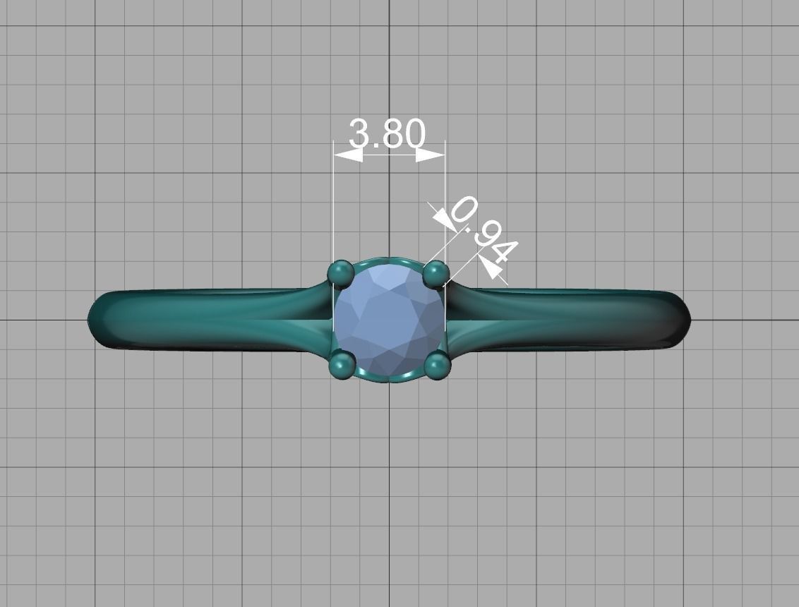 Aria Solitaire Promise Ring  with 20 pointer stone 3dmodel  3D print model_13