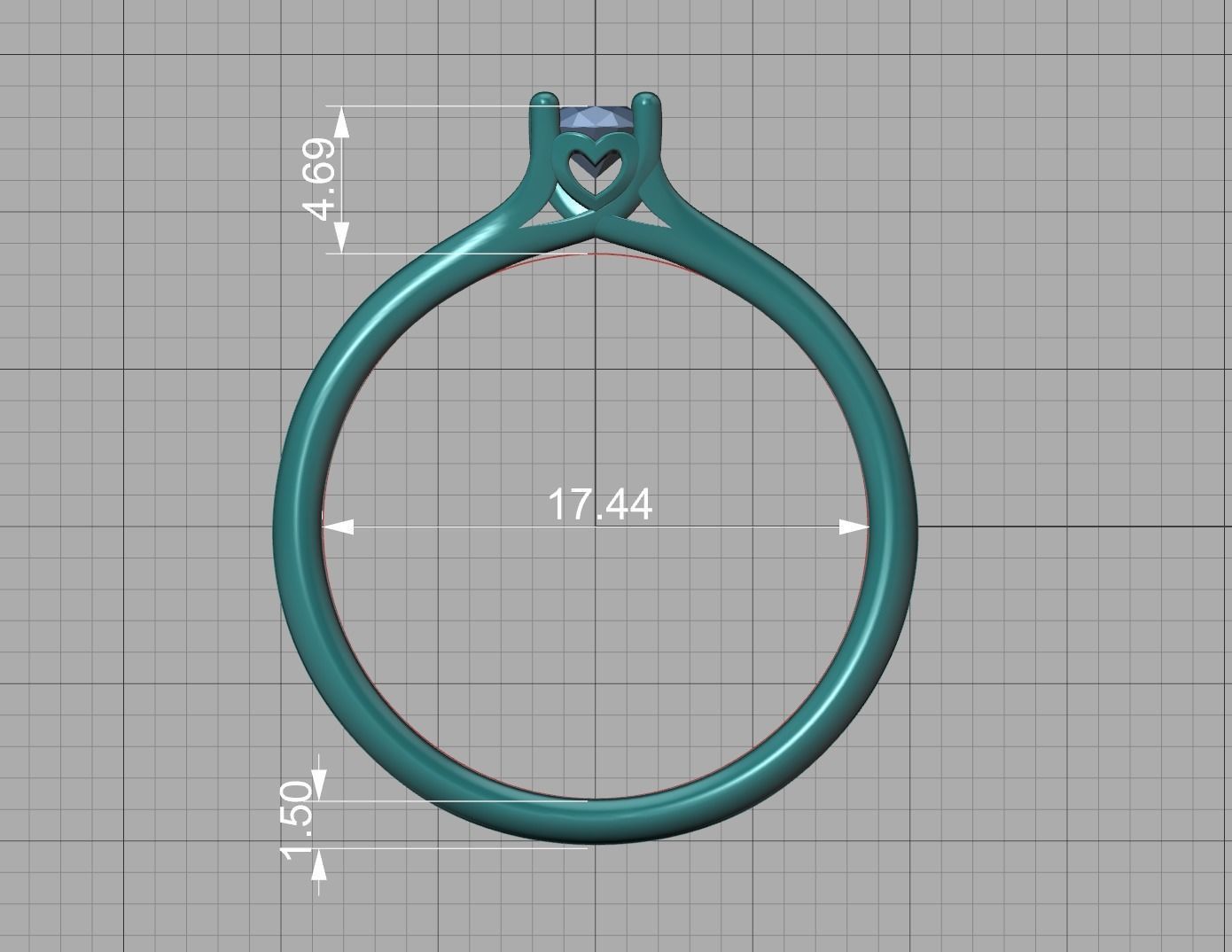 Aria Solitaire Promise Ring  with 20 pointer stone 3dmodel  3D print model_12