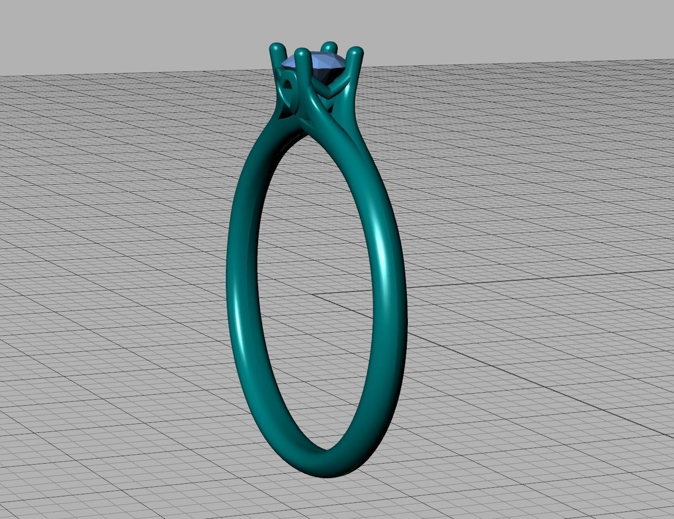 Aria Solitaire Promise Ring  with 20 pointer stone 3dmodel  3D print model_19