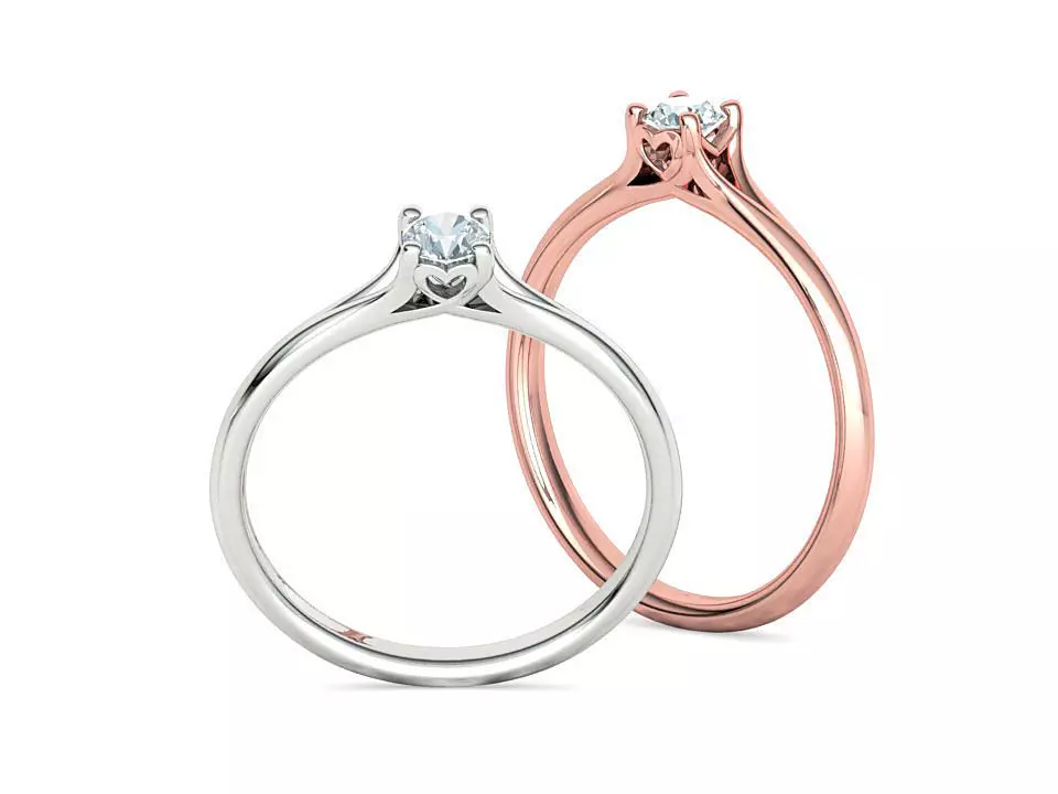 Aria Solitaire Promise Ring  with 20 pointer stone 3dmodel  3D print model_0