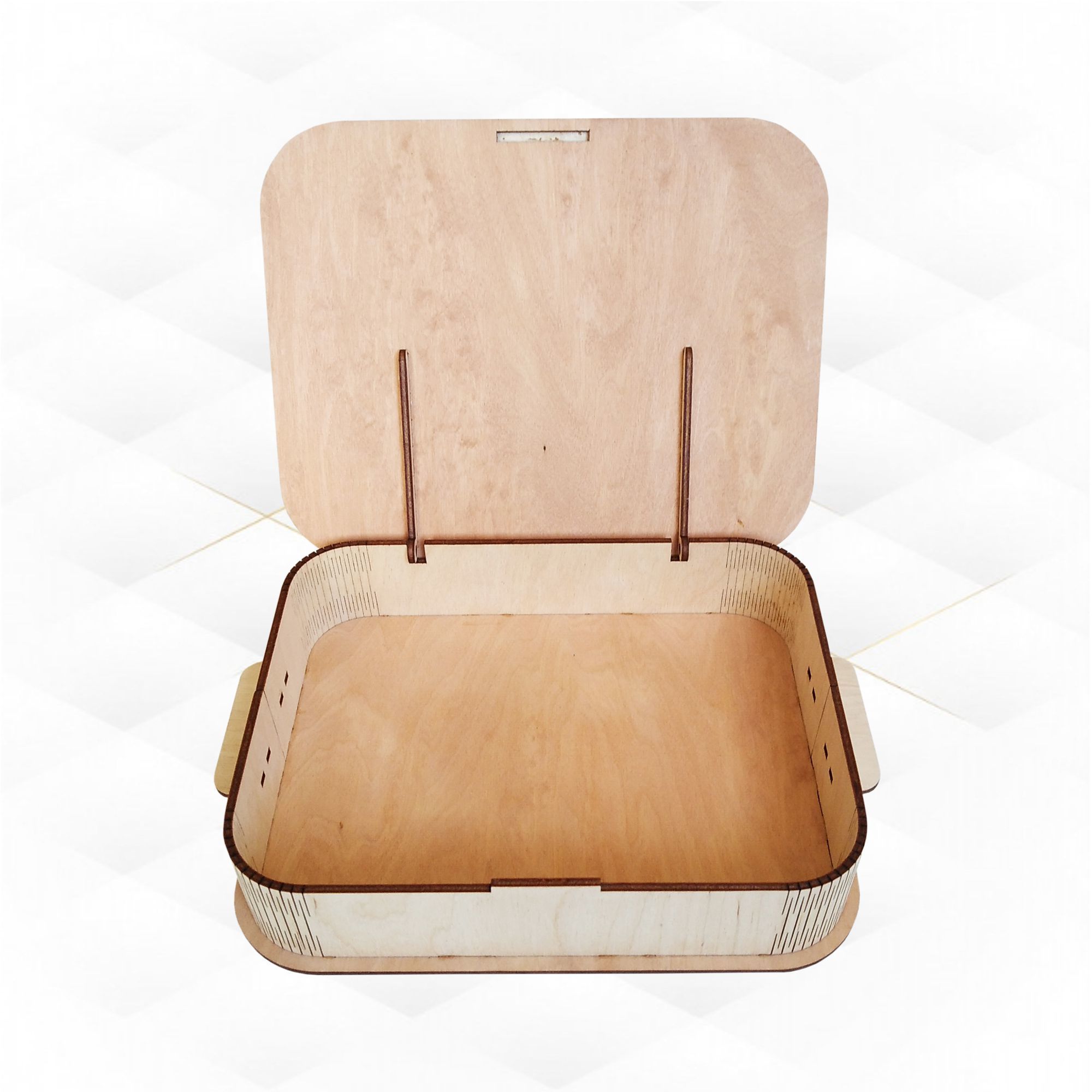 Gift box with Santa drawing laser cut svg dxf plan 3D print model_2