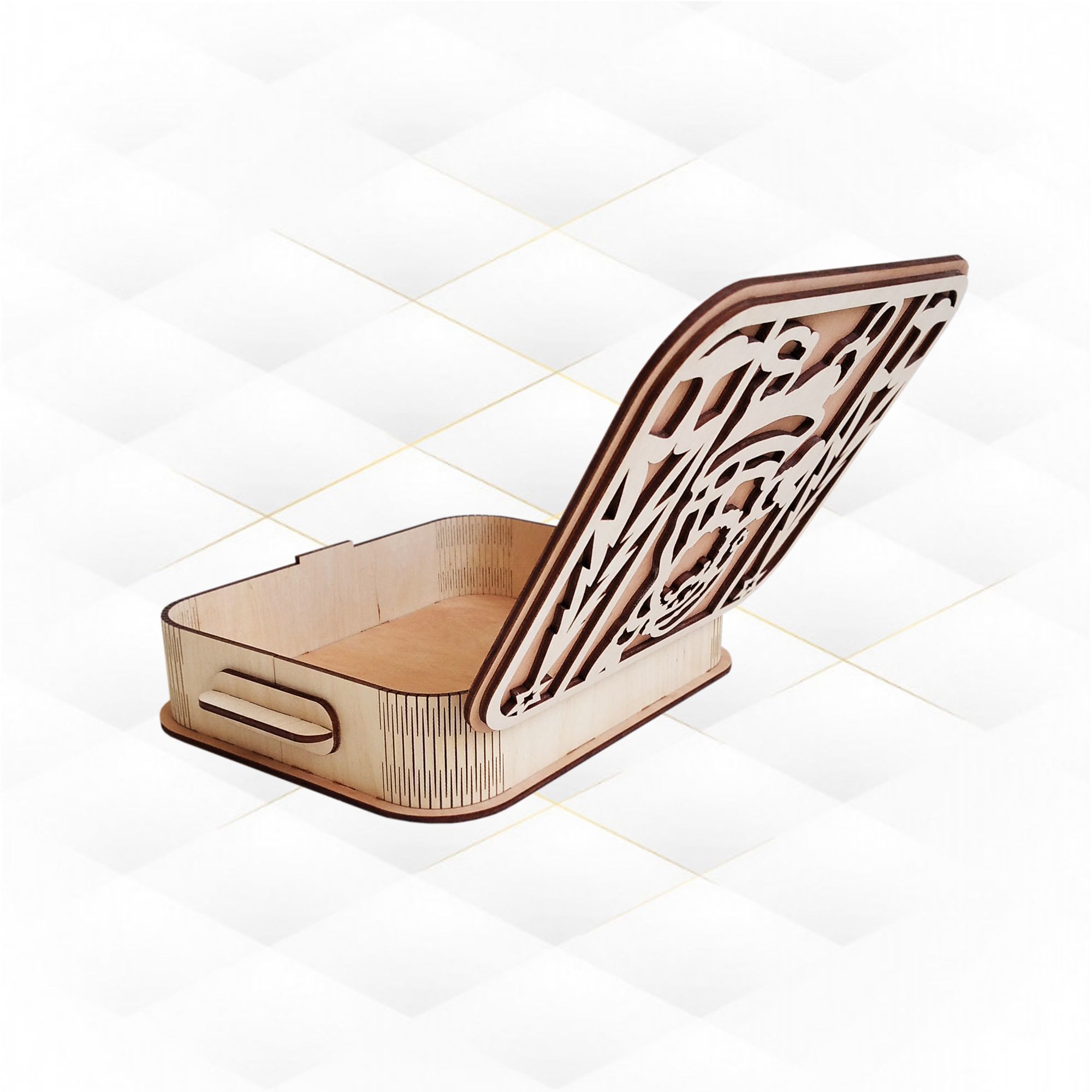 Gift box with Santa drawing laser cut svg dxf plan 3D print model_4