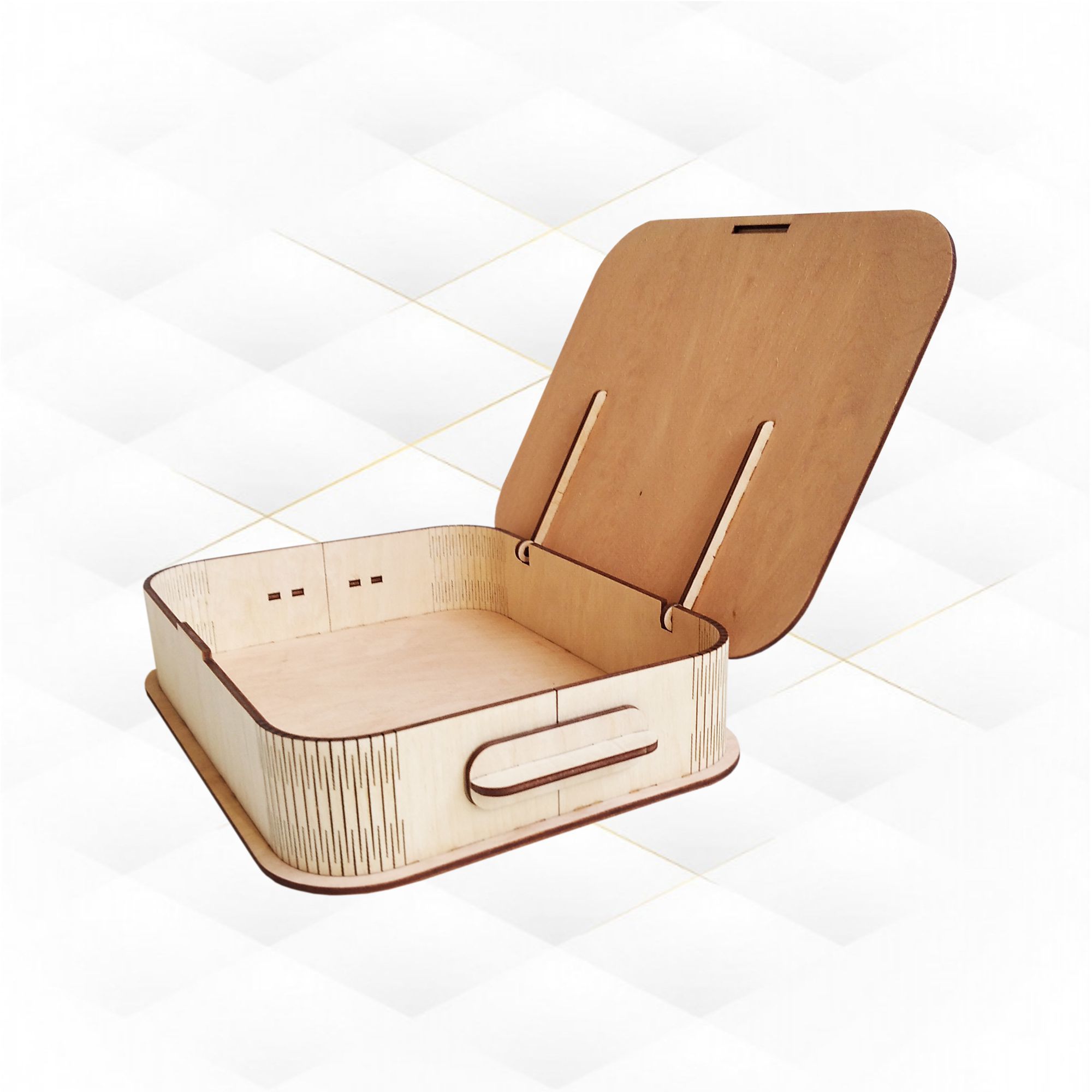 Gift box with Santa drawing laser cut svg dxf plan 3D print model_6