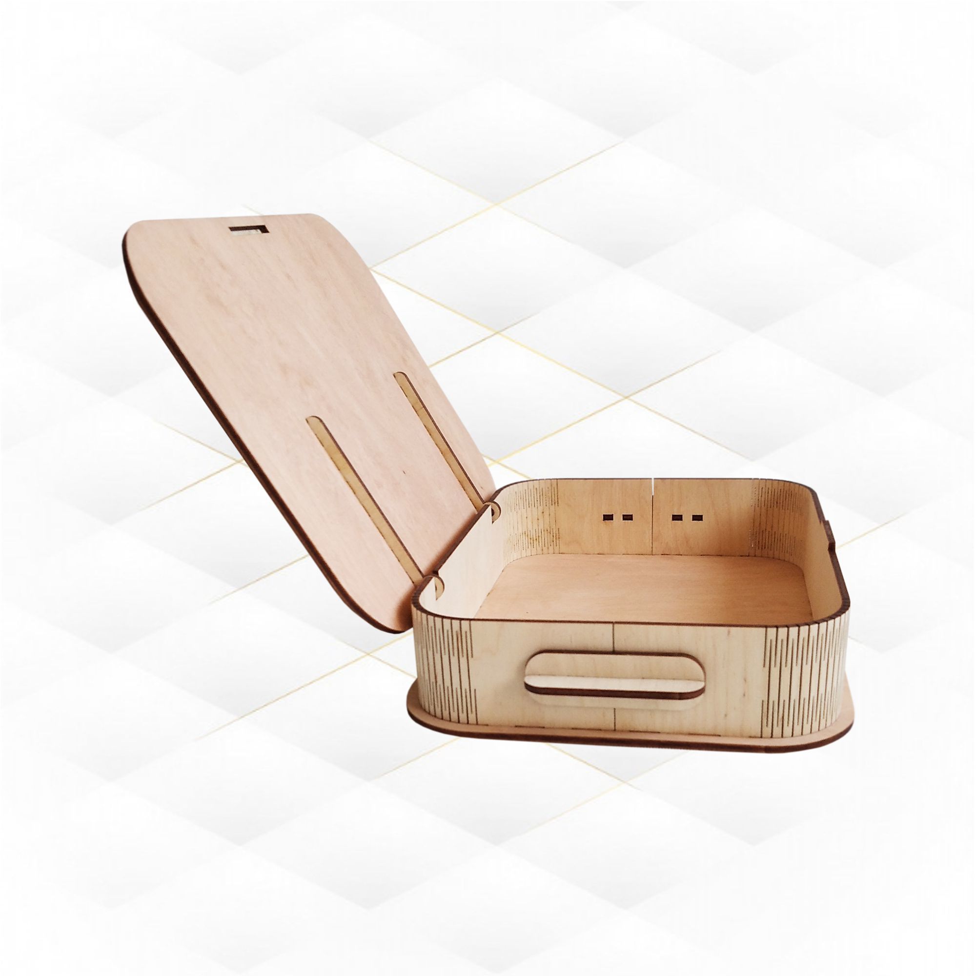 Gift box with Santa drawing laser cut svg dxf plan 3D print model_8