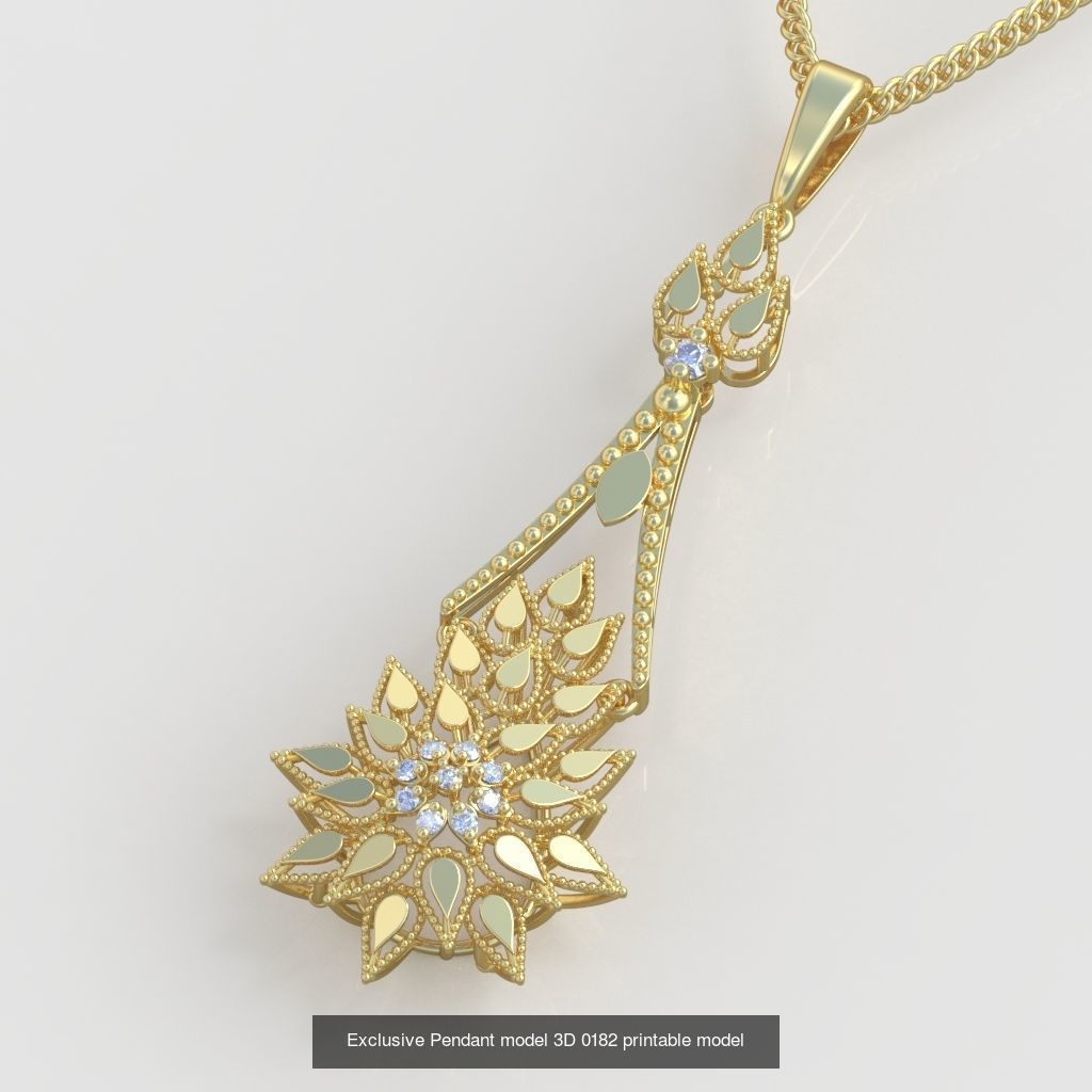 Ring Bracelet Earring and Pendant Set 3D printable model 0026 3D Model Collection_6