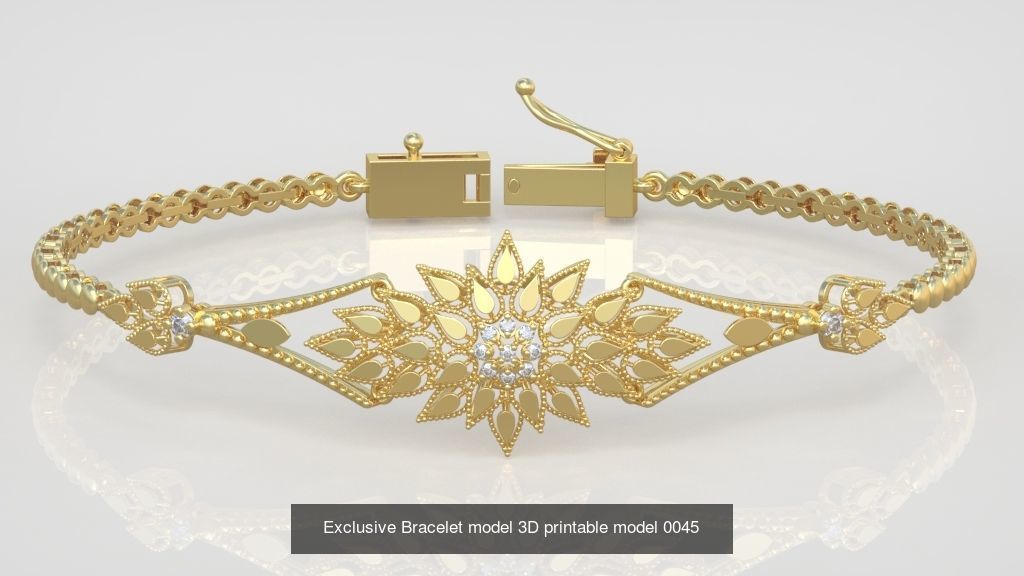 Ring Bracelet Earring and Pendant Set 3D printable model 0026 3D Model Collection_5