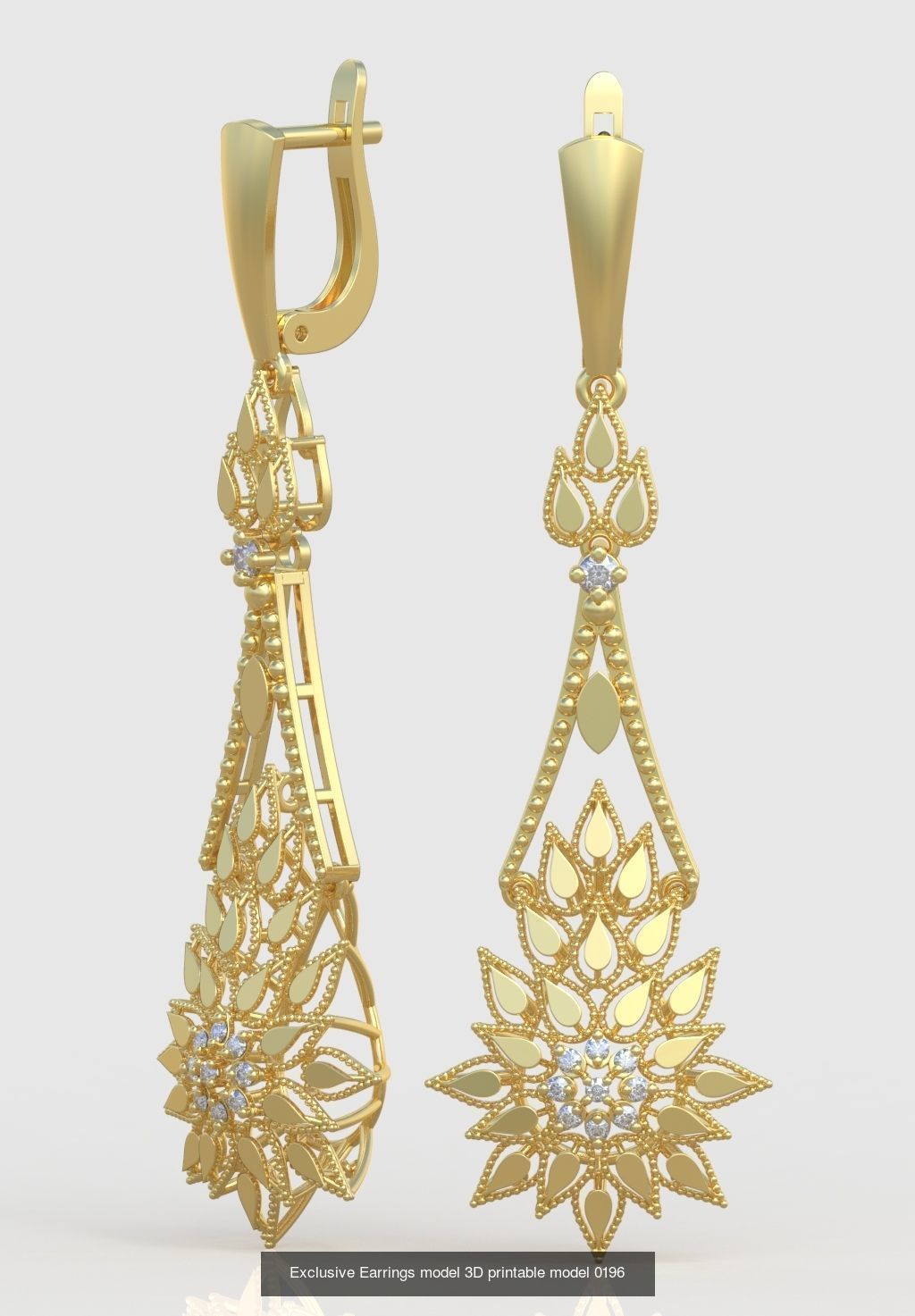 Ring Bracelet Earring and Pendant Set 3D printable model 0026 3D Model Collection_7
