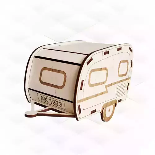 Christmas Glitter Houses laser cut design camper trailer 3D print model Christmas Glitter Houses laser cut design camper trailer 3D print model