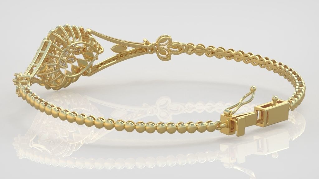 Exclusive Bracelet model 3D printable model 0046-15 3D print model_4