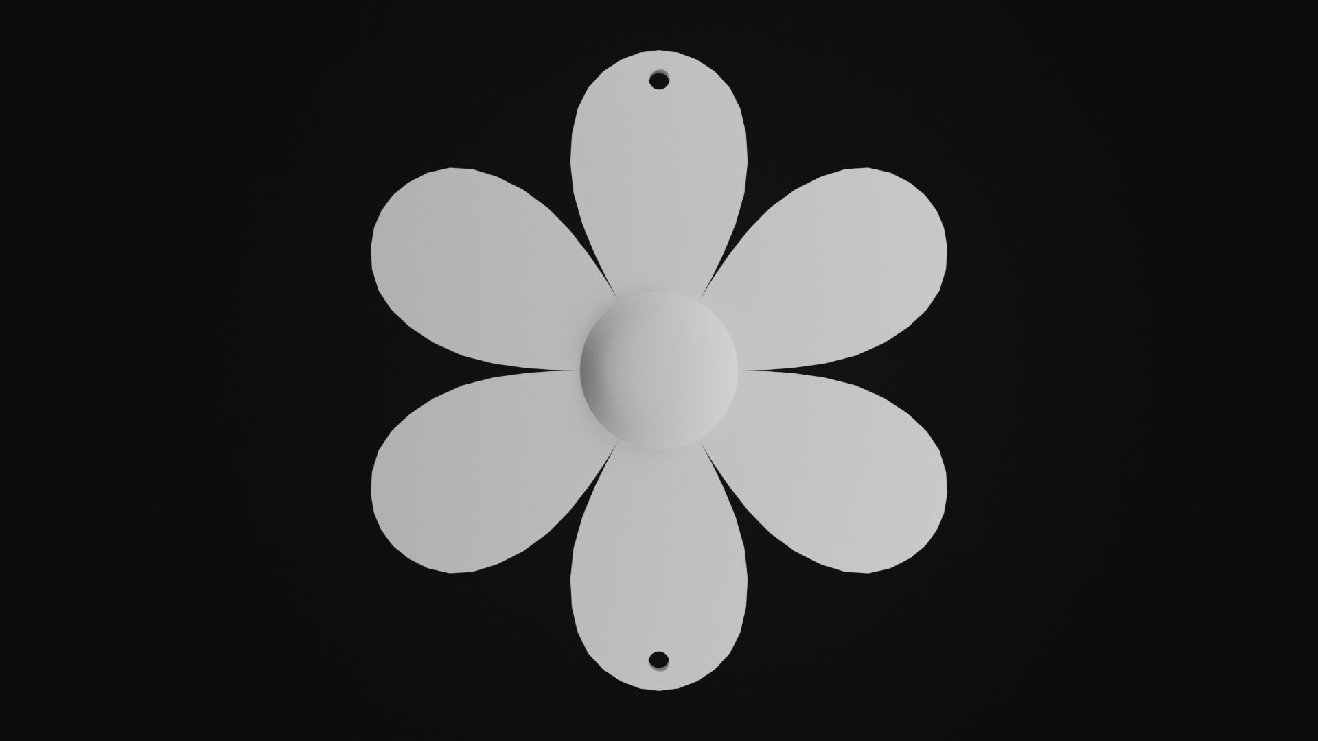 Triple flowers earring 3D print model_8