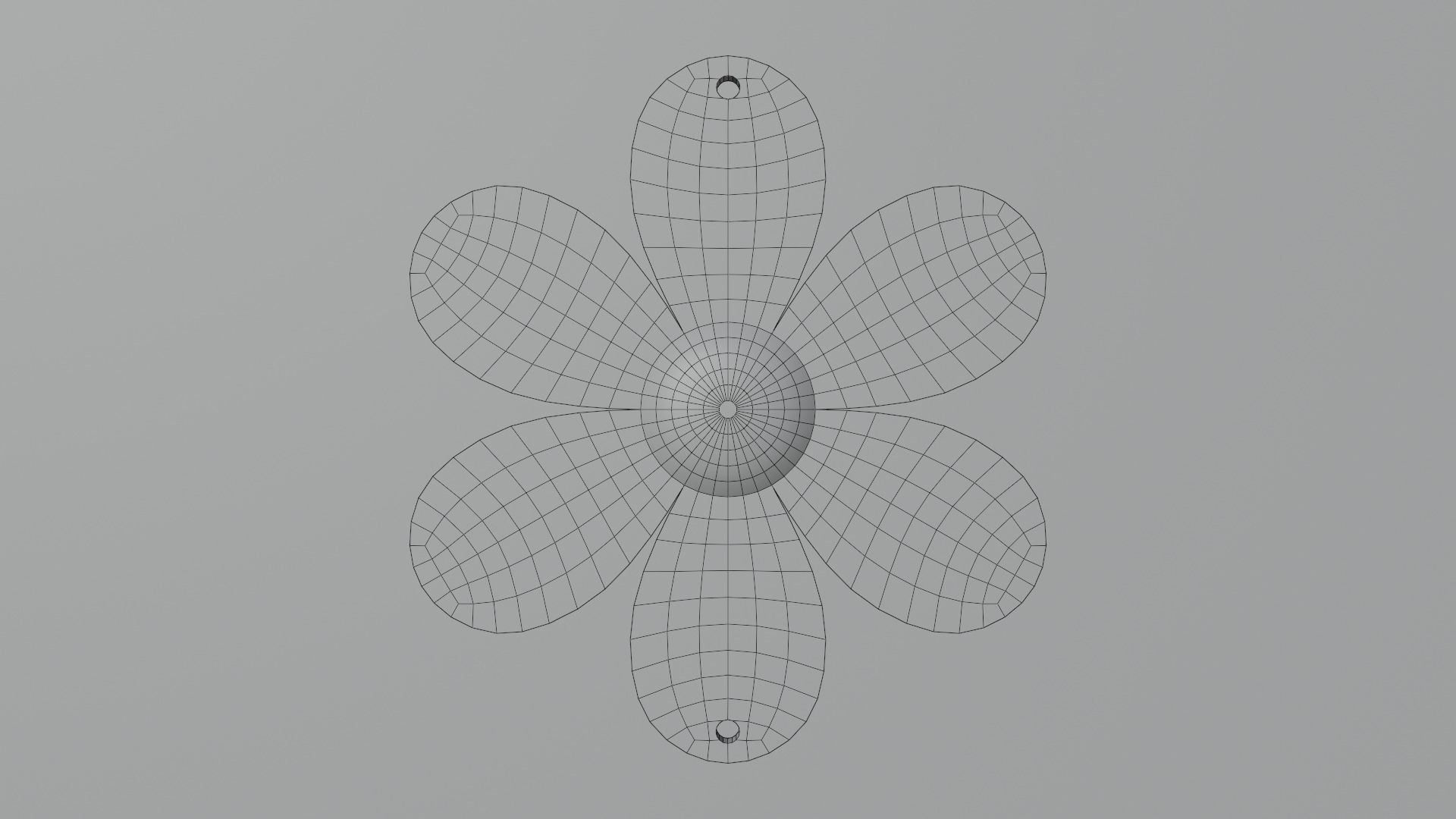 Triple flowers earring 3D print model_5