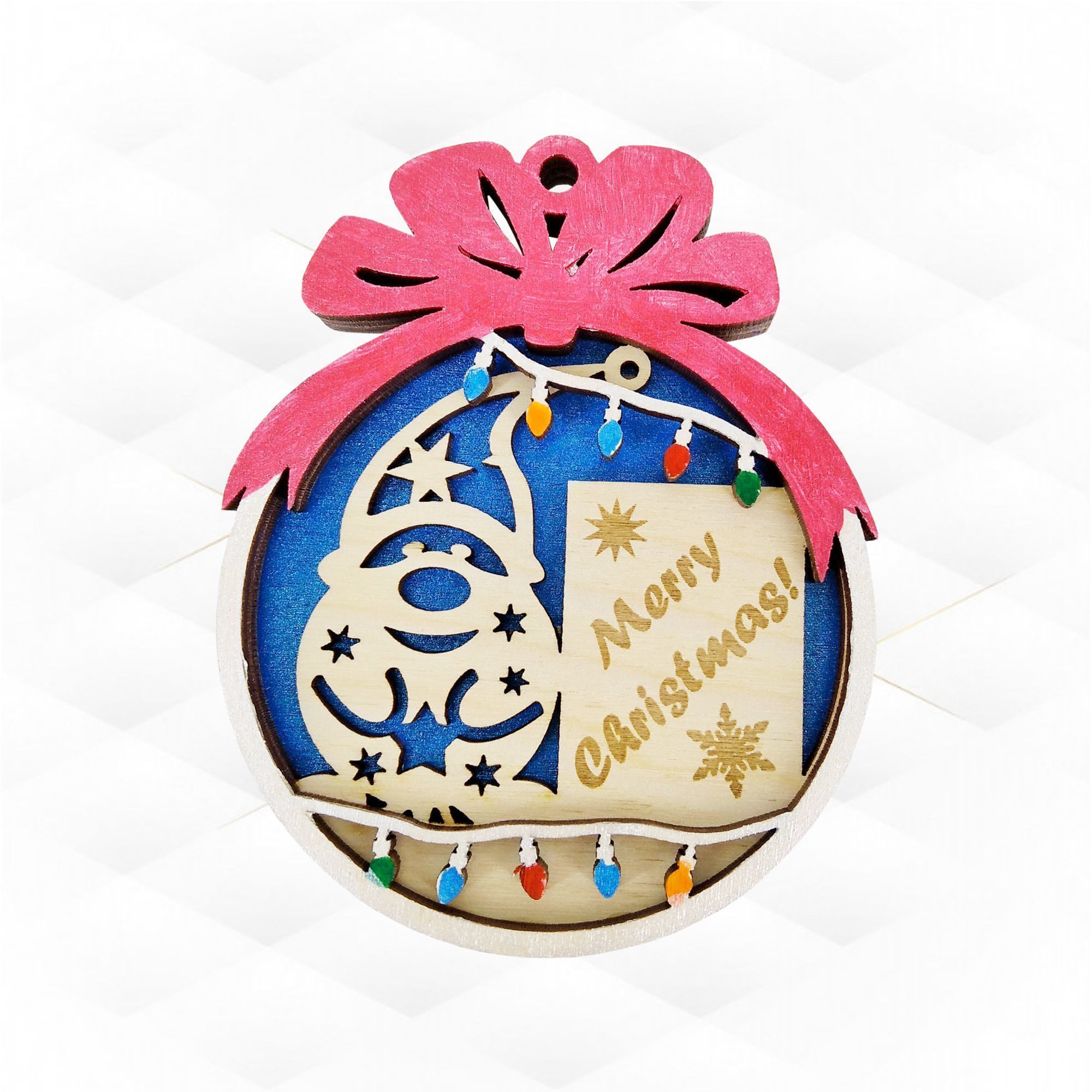 Christmas tree ball 2 designs laser cut template 3D print model_8