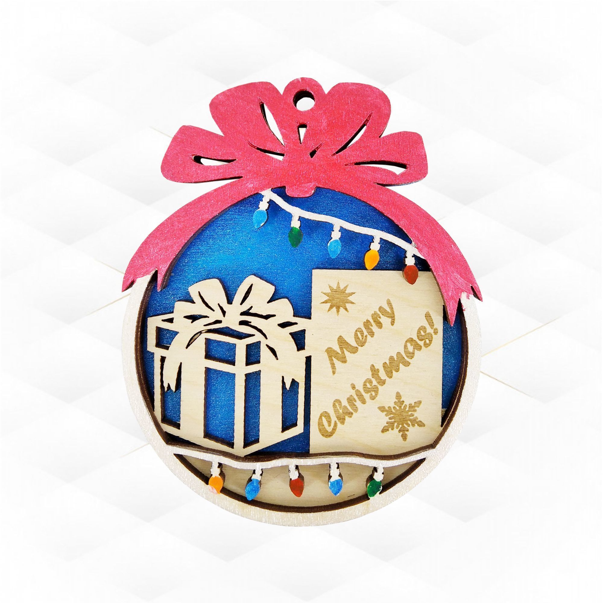 Christmas tree ball 2 designs laser cut template 3D print model_9