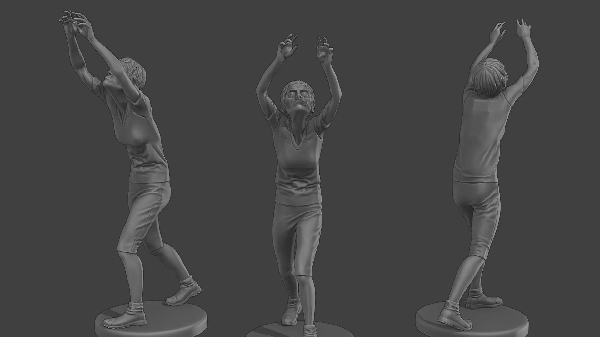 Casual Female Zombie CZ4 0002 3D print model_0