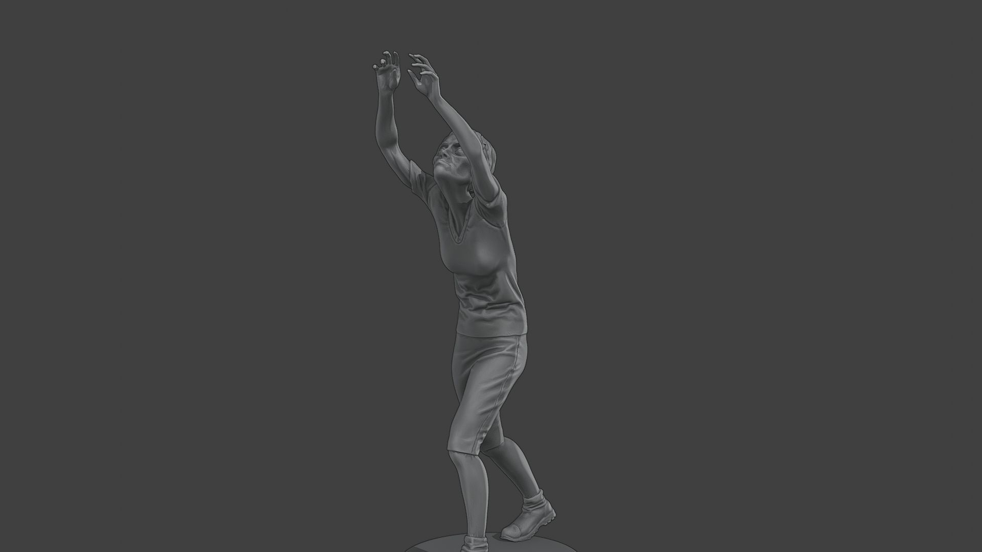 Casual Female Zombie CZ4 0002 3D print model_2