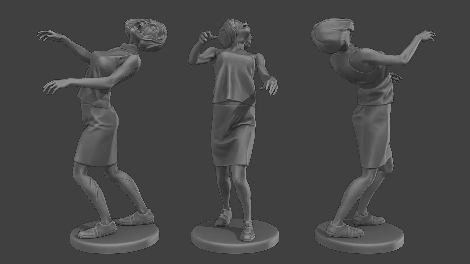 Casual Female Zombie CZ4 0005 3D print model_0