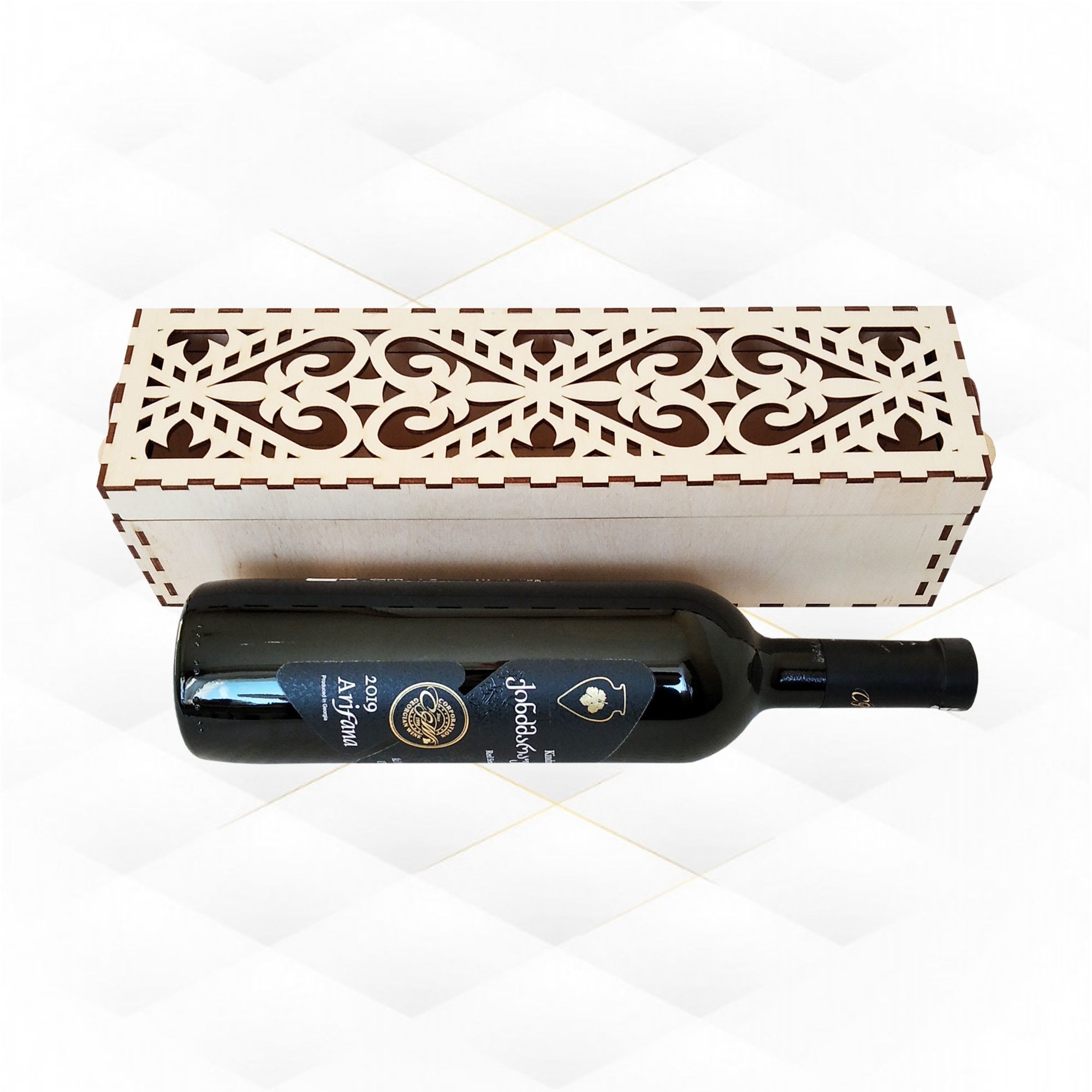 Wine holder box turn svg dxf laser cut design 3D print model_5