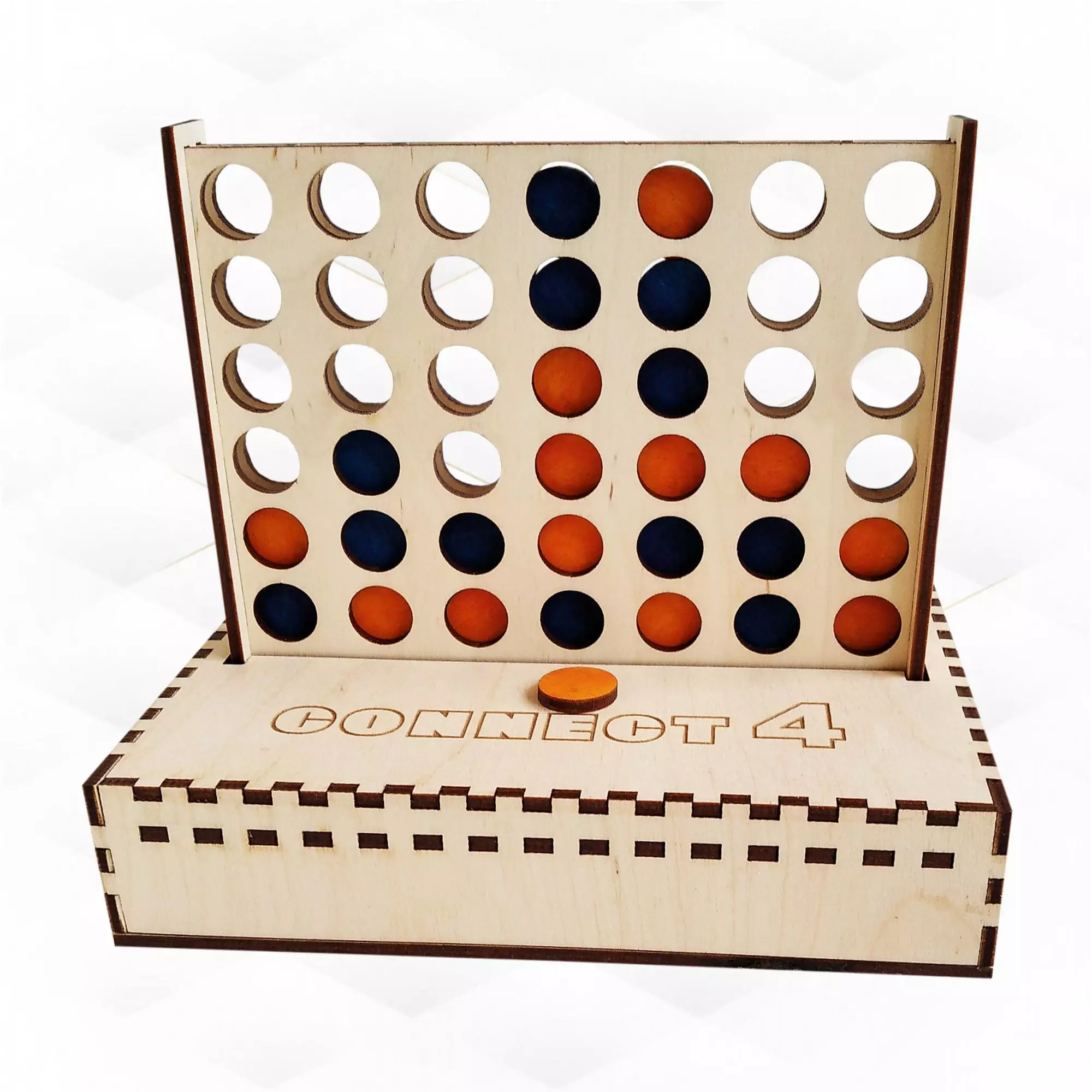Connect 4 portable pocket game for laser cutting 3D print model