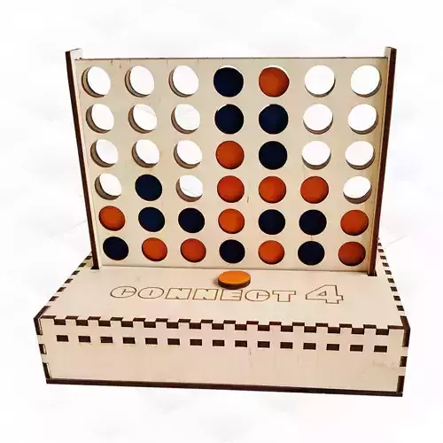 Connect 4 portable pocket game for laser cutting 3D print model