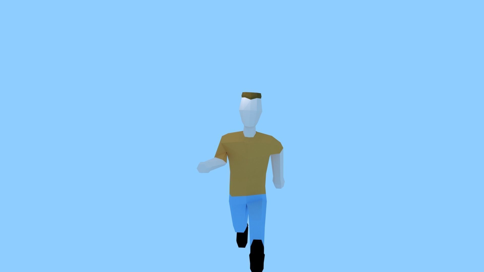 Low Poly Guy-Rigged man on beach Free low-poly 3D model_5