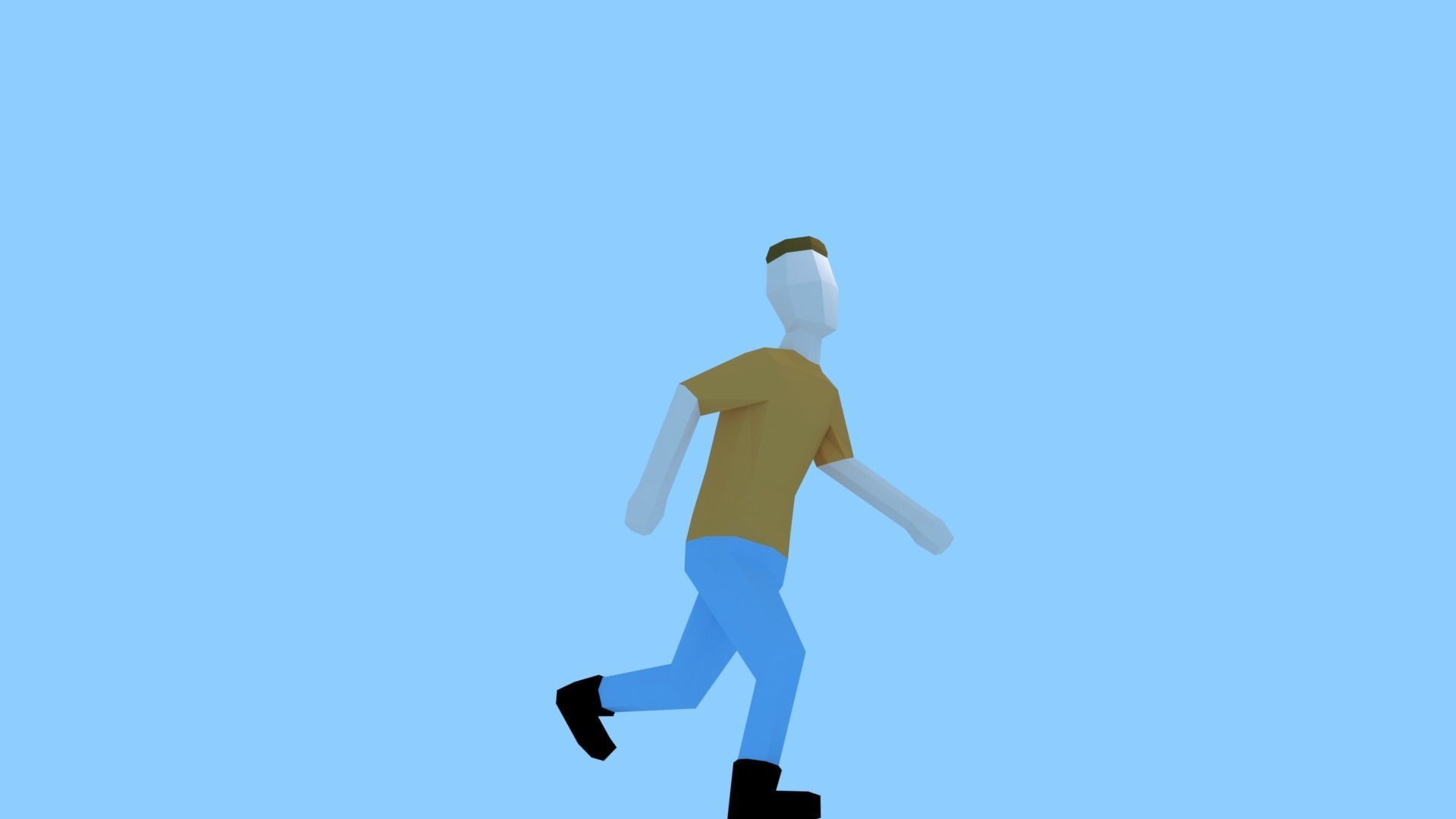 Low Poly Guy-Rigged man on beach Free low-poly 3D model_9