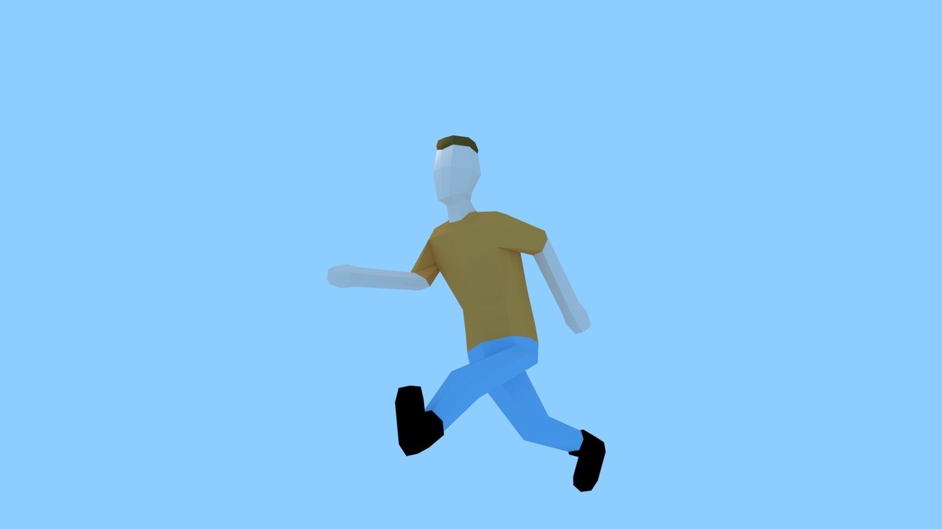 Low Poly Guy-Rigged man on beach Free low-poly 3D model_3