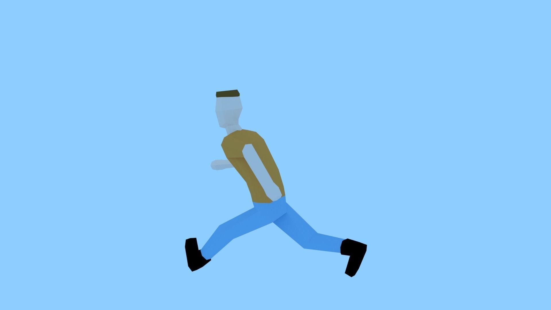 Low Poly Guy-Rigged man on beach Free low-poly 3D model_4