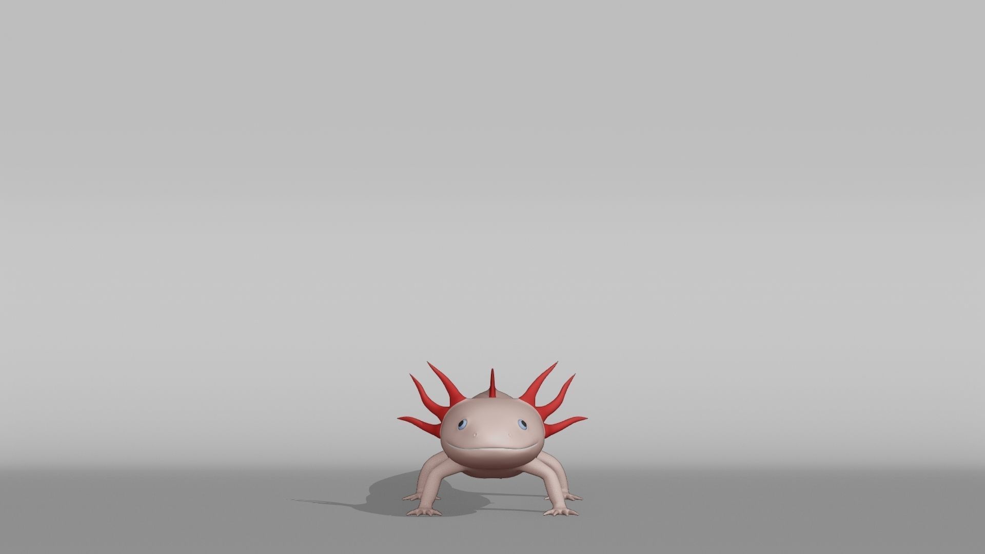 Axolotl Base Mesh Low-poly 3D model_7