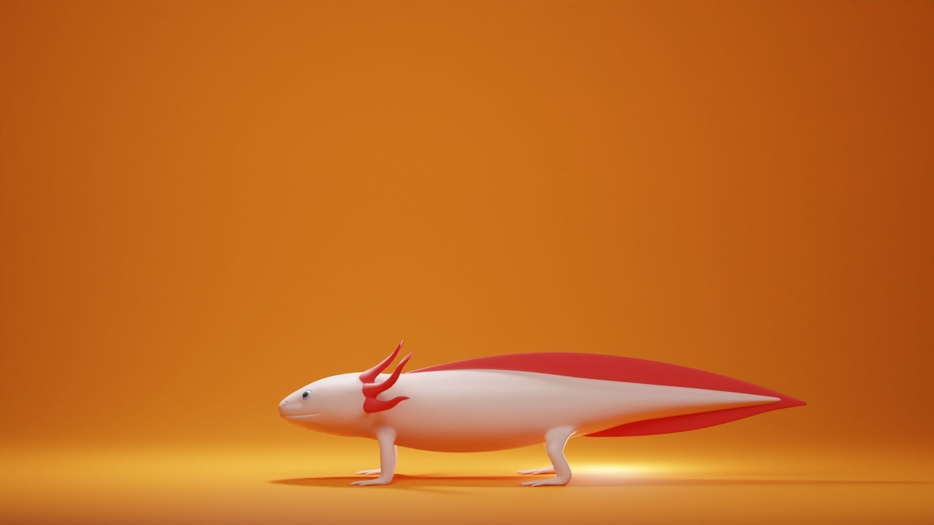 Axolotl Base Mesh Low-poly 3D model_5