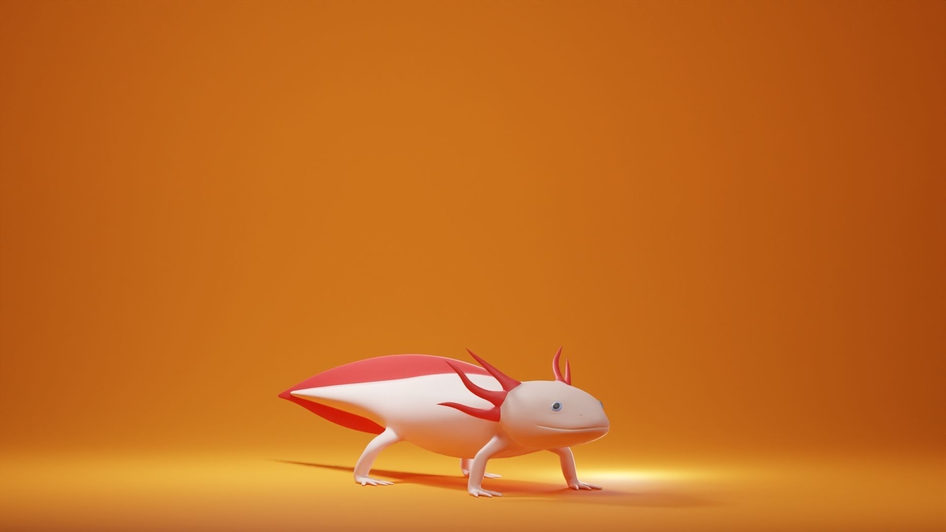 Axolotl Base Mesh Low-poly 3D model_1