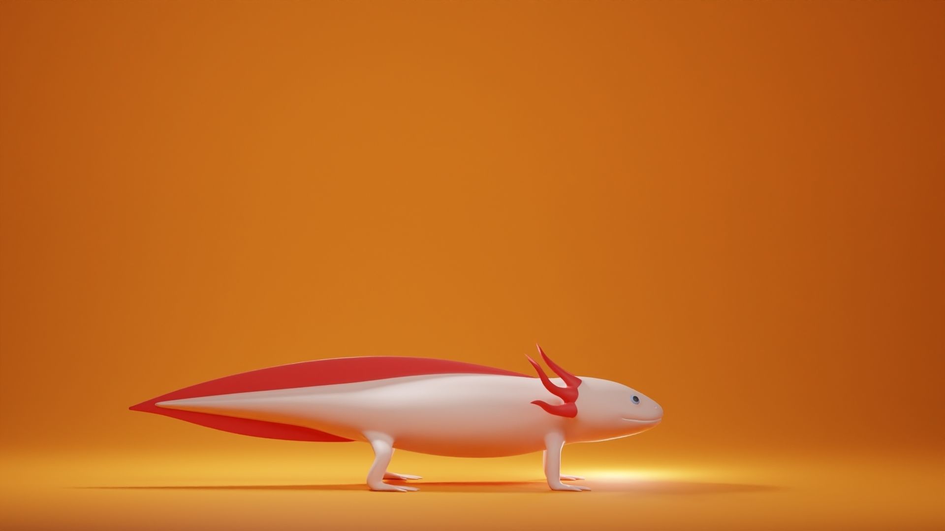 Axolotl Base Mesh Low-poly 3D model_3