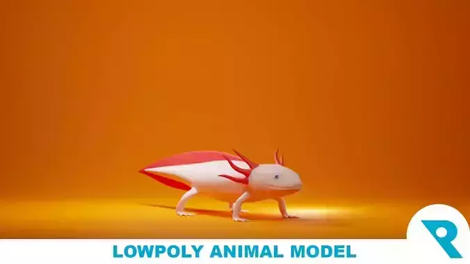 Axolotl Base Mesh Low-poly 3D model